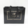 Black Foil Stamped Apparel Paper Bag with Ribbon Handles Black Foil Stamped Apparel Paper Bag with Ribbon Handles