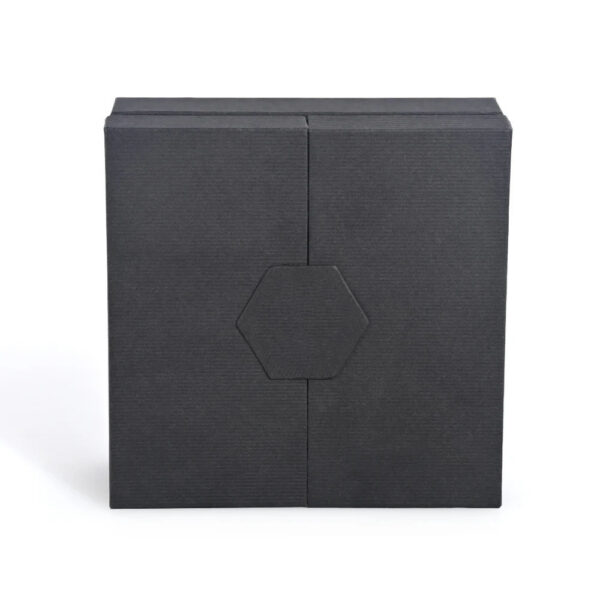 Black Gold Double-Door Rigid Box with Custom Foam Insert