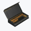 Black Gold Foil Book-Style Rigid Gift Box with Gold Tray Black Gold Foil Book-Style Rigid Gift Box with Gold Tray