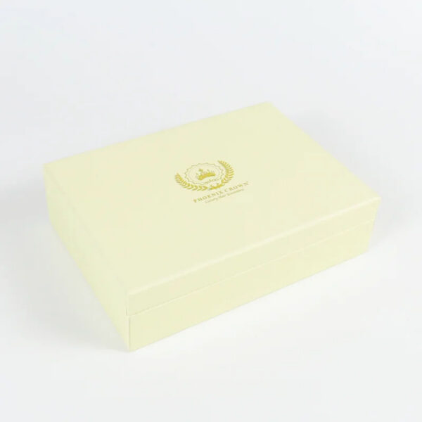 Ivory VIP Card Rigid Presentation Box with Gold Foil Logo Ivory VIP Card Rigid Presentation Box with Gold Foil Logo