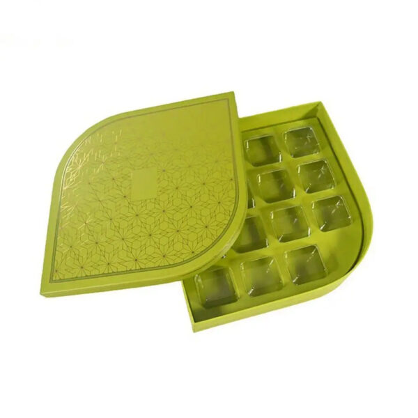 Leaf Shaped Rigid Chocolate Box with Clear Blister Tray Leaf Shaped Rigid Chocolate Box with Clear Blister Tray