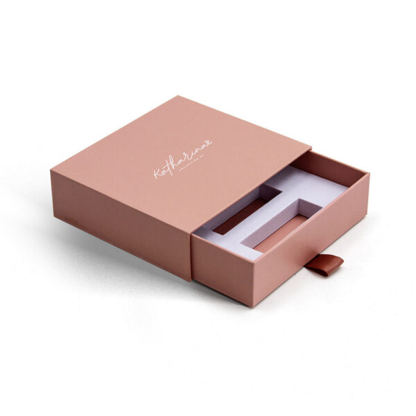 Logo Printed Rigid Cosmetic Drawer Box with Foam Insert Logo Printed Rigid Cosmetic Drawer Box with Foam Insert