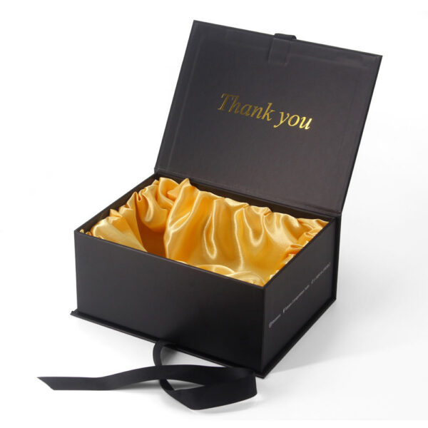 Luxury Rigid Apparel Gift Box with Satin Lining & Ribbon Luxury Rigid Apparel Gift Box with Satin Lining & Ribbon