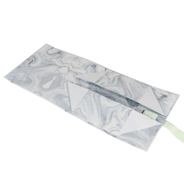 Marble Pattern Foldable Gift Box with Ribbon Tie Closure Marble Pattern Foldable Gift Box with Ribbon Tie Closure