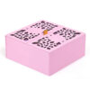 Pink Double Door Rigid Gift Box with Laser-Cut Leaf Lids Pink Double Door Rigid Gift Box with Laser-Cut Leaf Lids